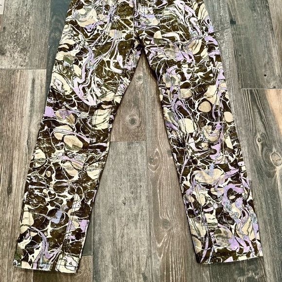 Pilcro & The Letterpress Anthropologie Wanderer Low Rise Sz 26 Gold Splatter - Picture 4 of 11